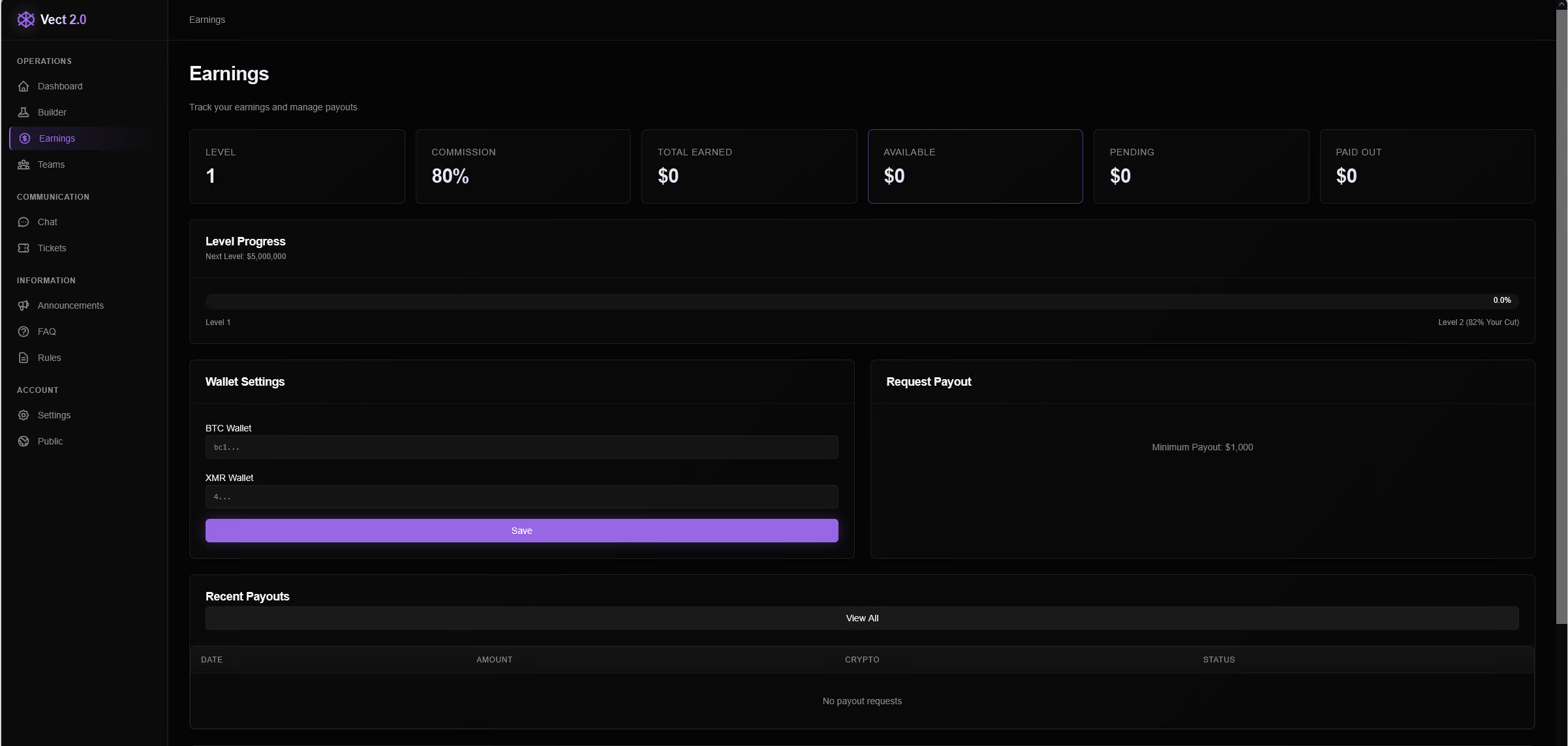 Figure 9: Earning Page 