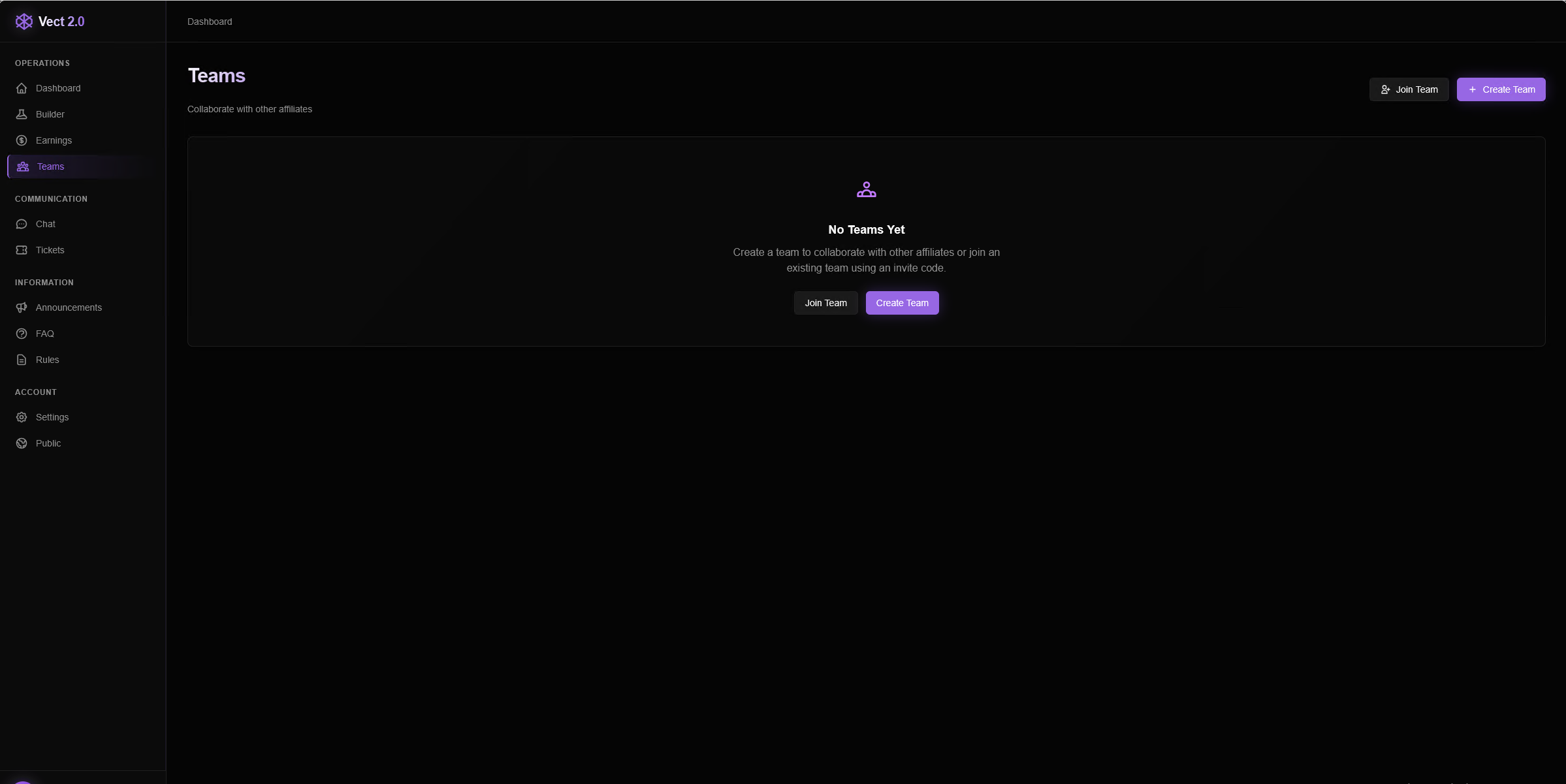 Figure 11: Teams Page 