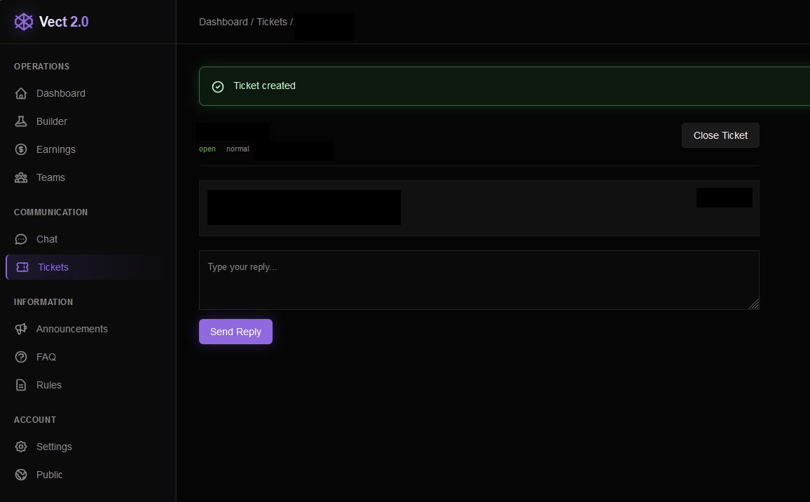 Figure 16: Ticket Created 
