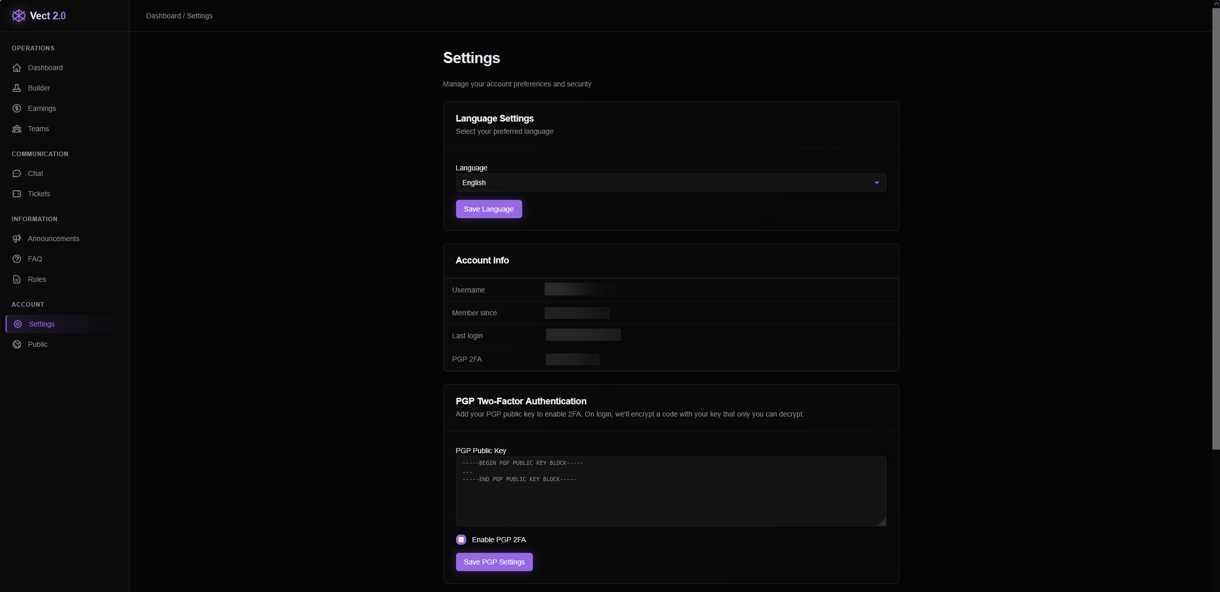 Figure 17: Account Settings 1 
