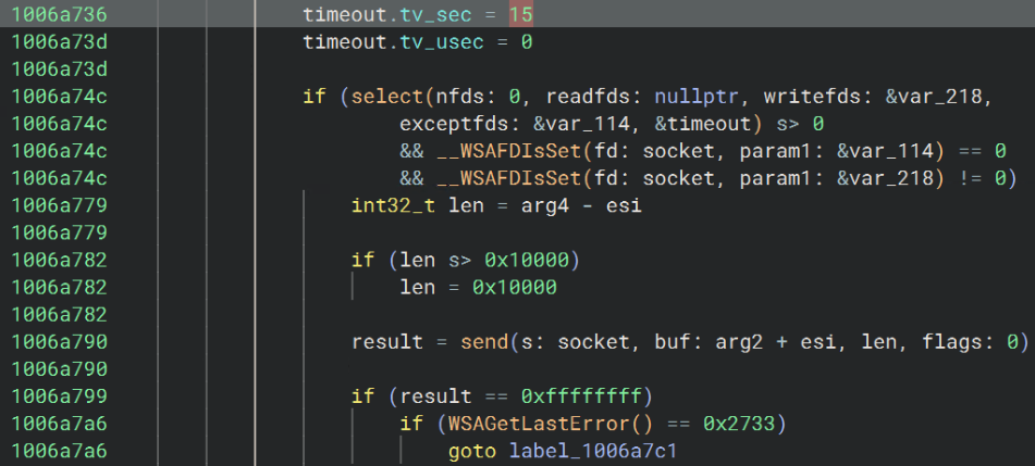 Figure 11: Socket Select Timeout