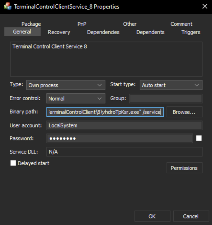 Figure 27: TerminalControlClient Service