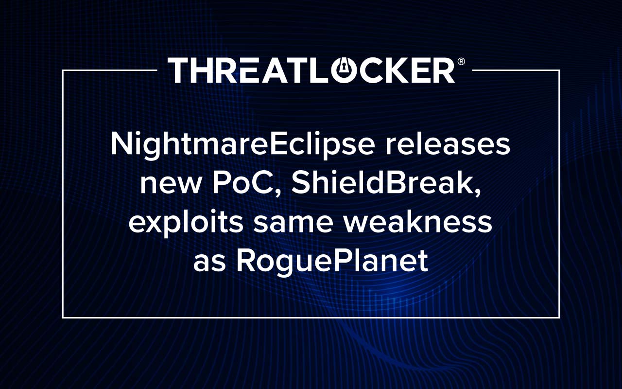 Reearcher NightmareEclipse has released another proof of concept for a Microsoft vulnerability. ShieldBreak exploits the same weakness as the previously patched RoguePlanet.