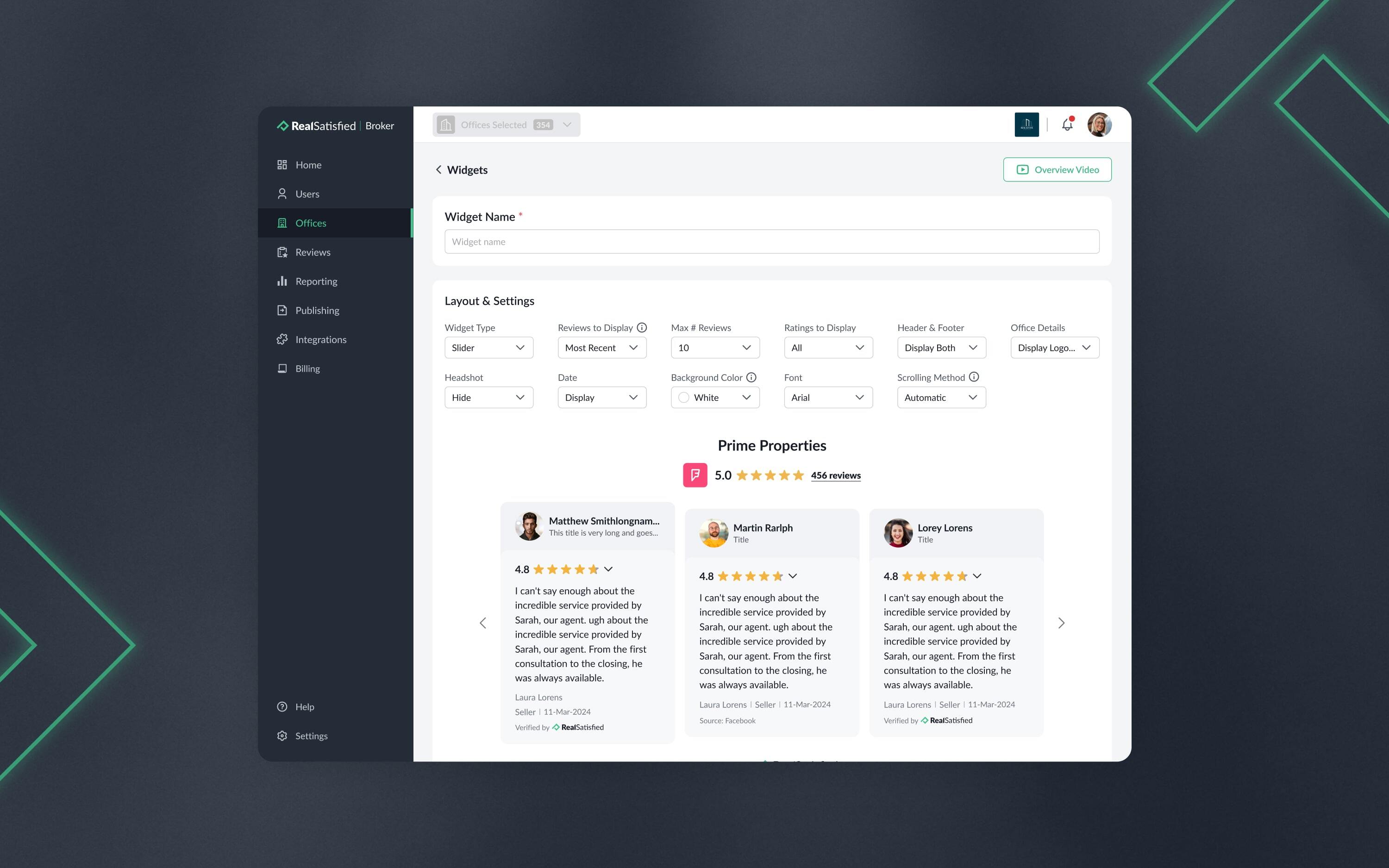 The Website Widget available in the new Broker Dashboard.