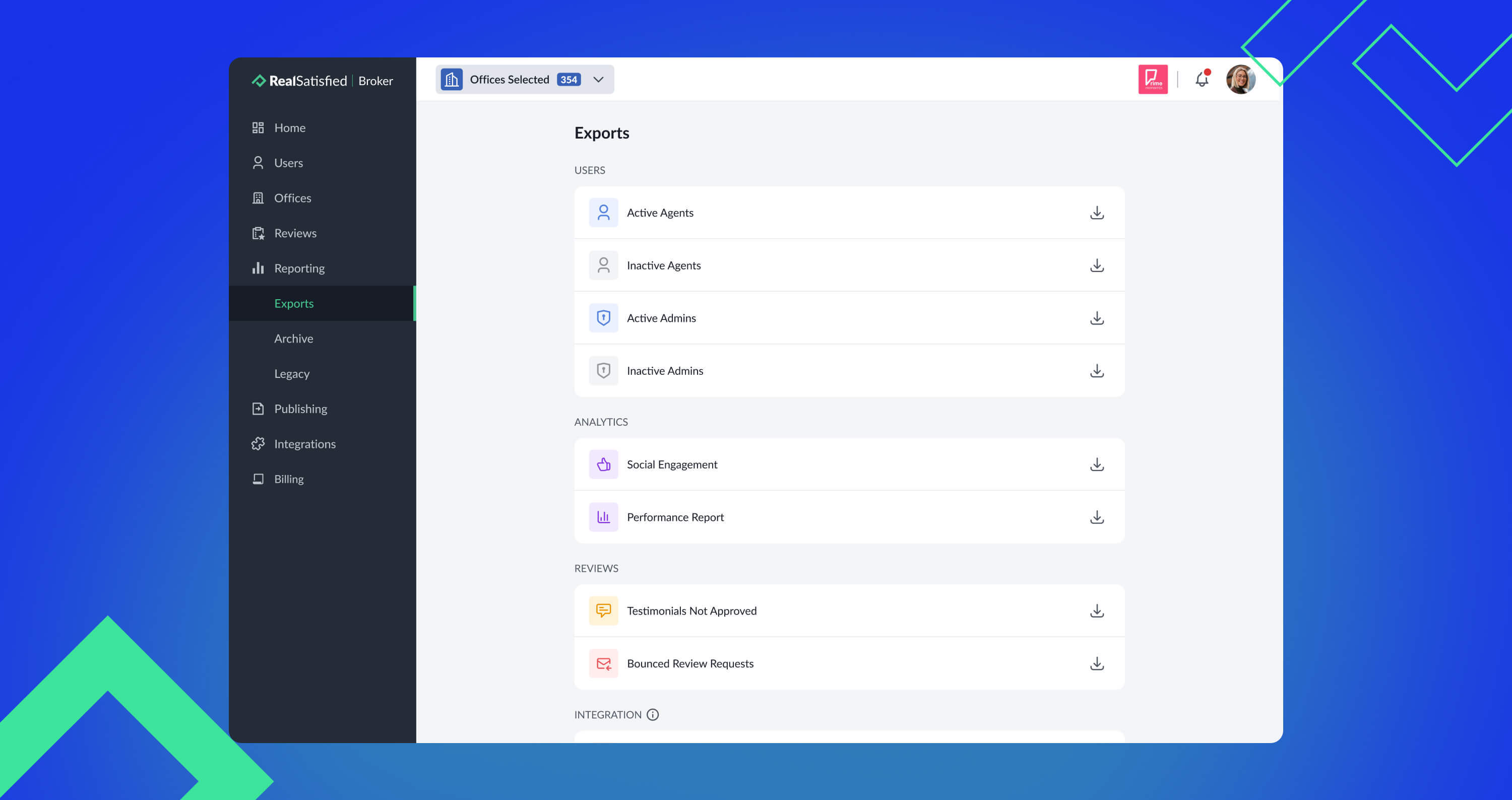 The Archive section.