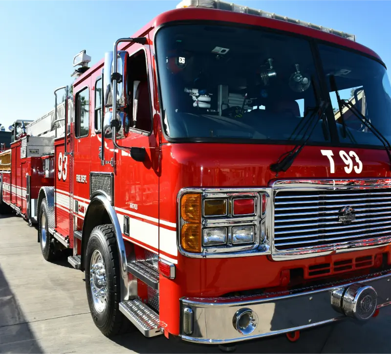 Mechanic performing fire truck repair services n Janesville, WI