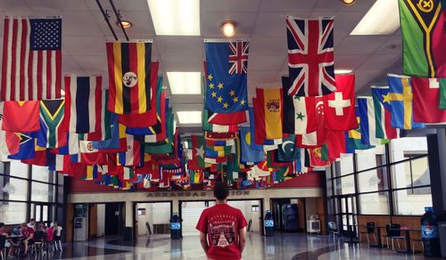 Student at the Arkansas Union (Andrei Trapizonian)