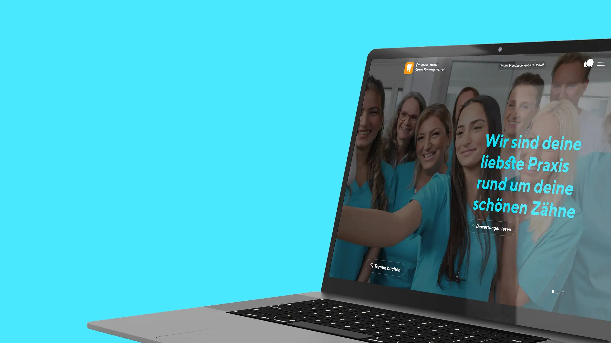 Website für Zahnarztpraxis Dr. Baumgartner entwickelt von der Kölner Design- und Internetagentur Büro Bloock