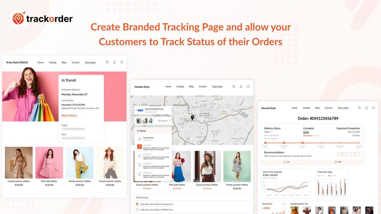 Create Branded Tracking Page and allow your Customers to track status of their orders