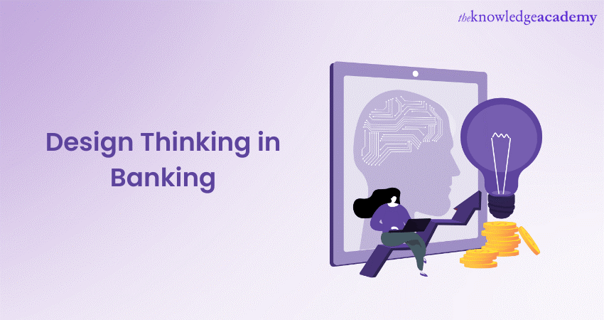 Illustration showing "Design Thinking in Banking" .