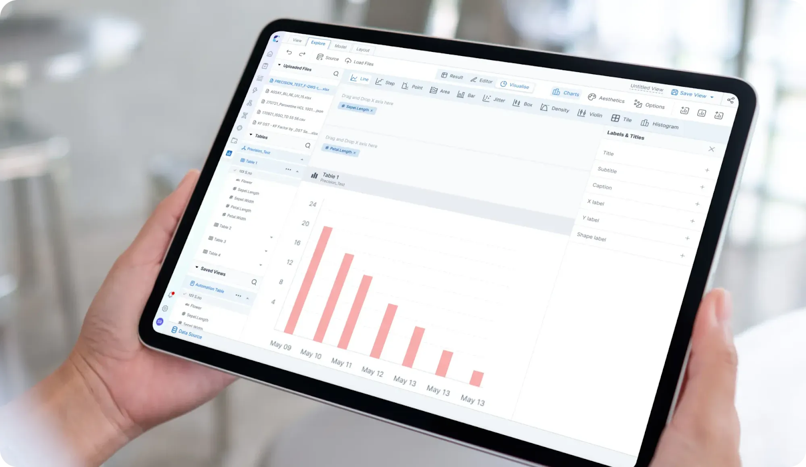 User interface with workflow insights and performance charts