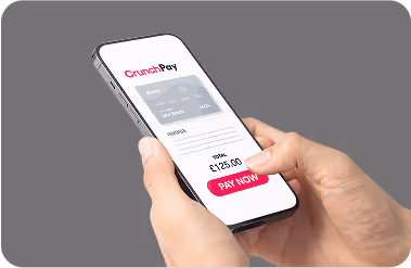 Image of a Crunch pay now screen on a phone