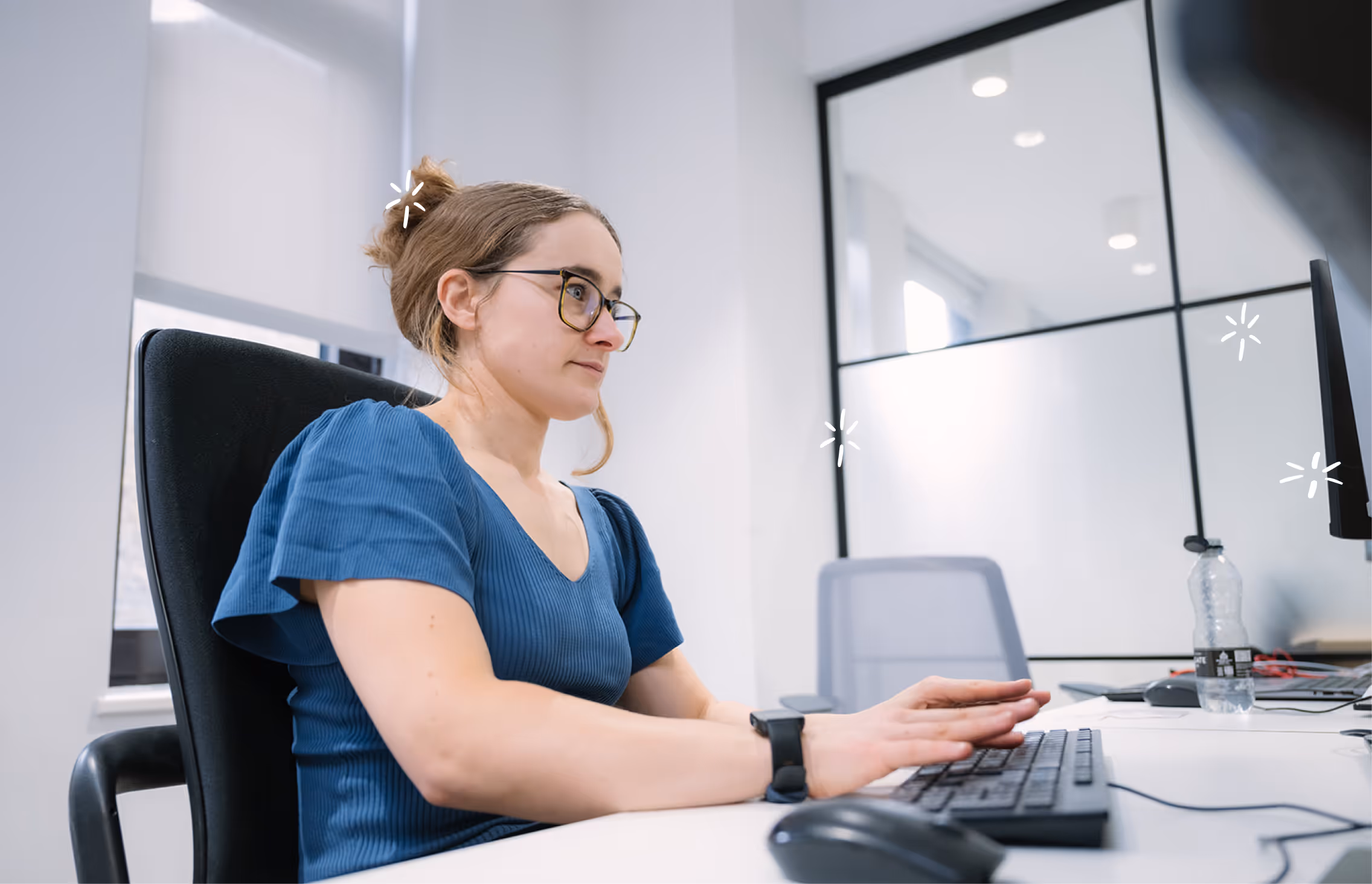 Image of a crunch team member working.