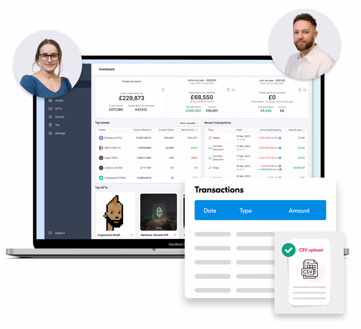 Crunch software graphic with 2 Crunch accountants