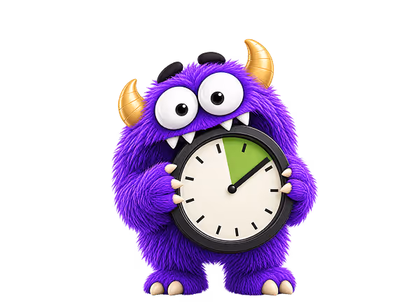 Image of a monster eating a clock