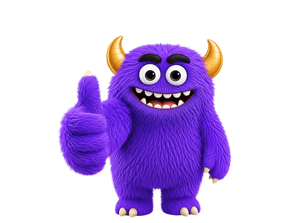 Image of a monster with its thumb up