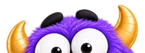 The Crunch monsters eyes and head peeking over an object
