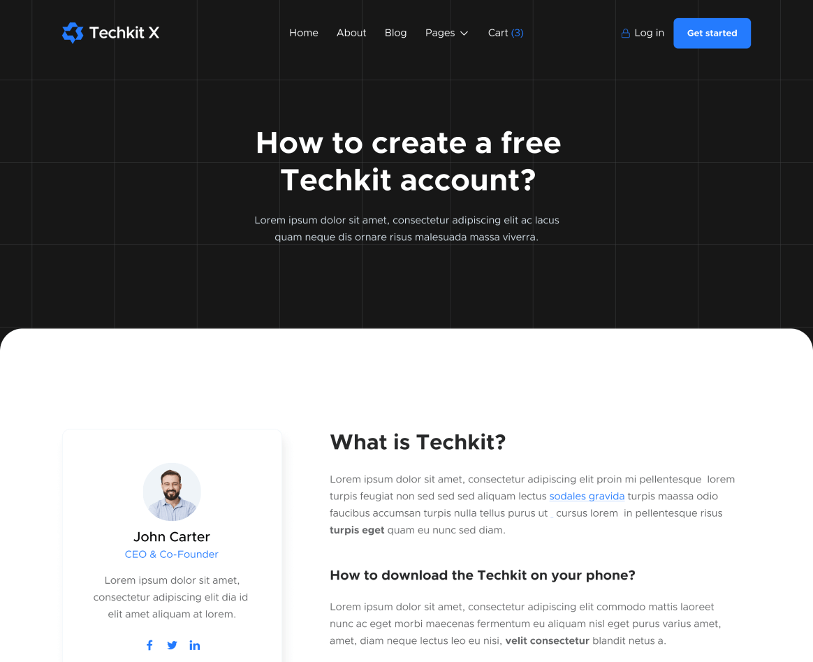 Help Center Single - Techkit X Webflow Template