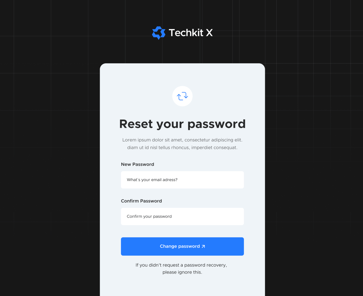 Reset Password - Techkit X Webflow Template