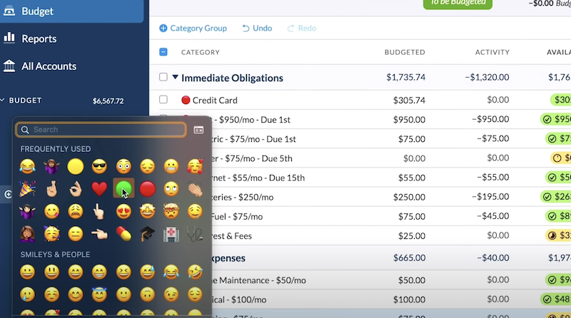 Add emojis to your web app budget by using a keyboard shortcut. 