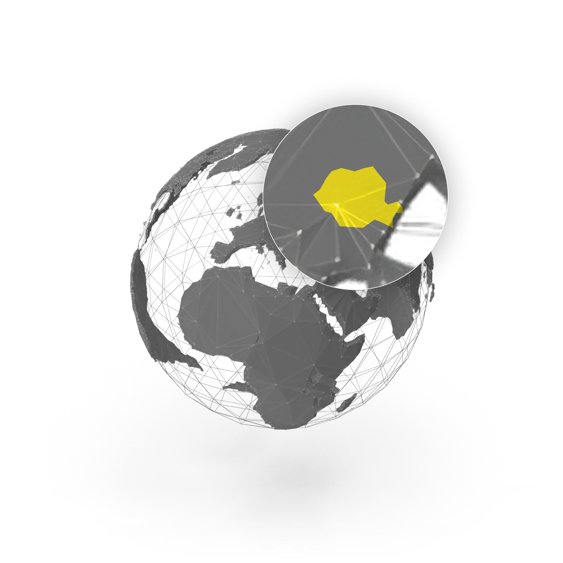 A globe illustration highlighting North America.