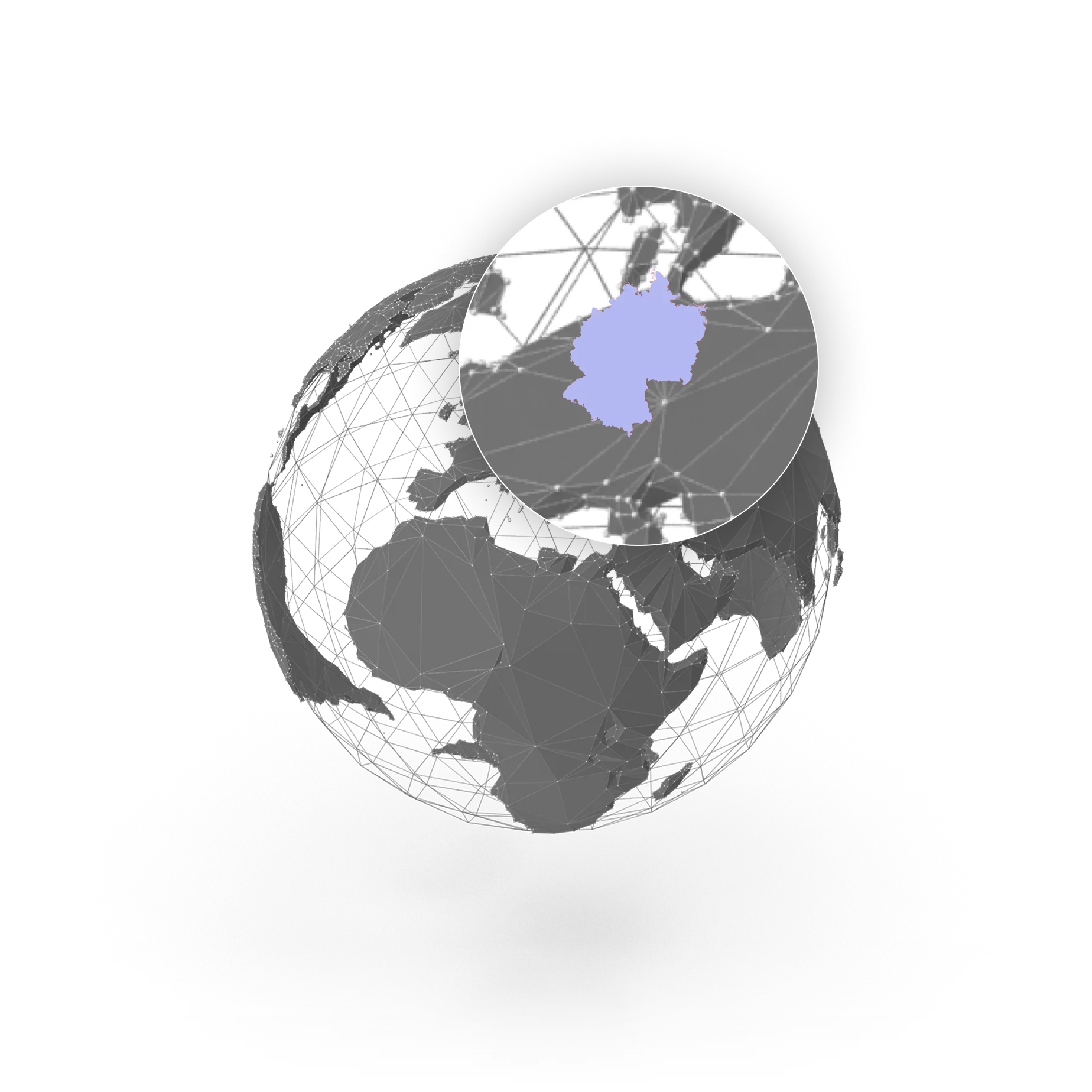 A globe illustration highlighting North America.