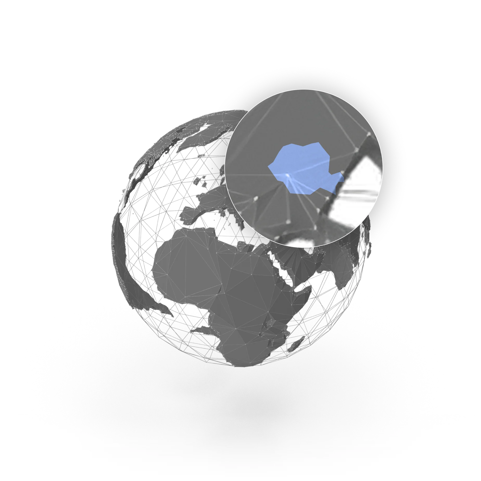 A globe illustration highlighting North America.