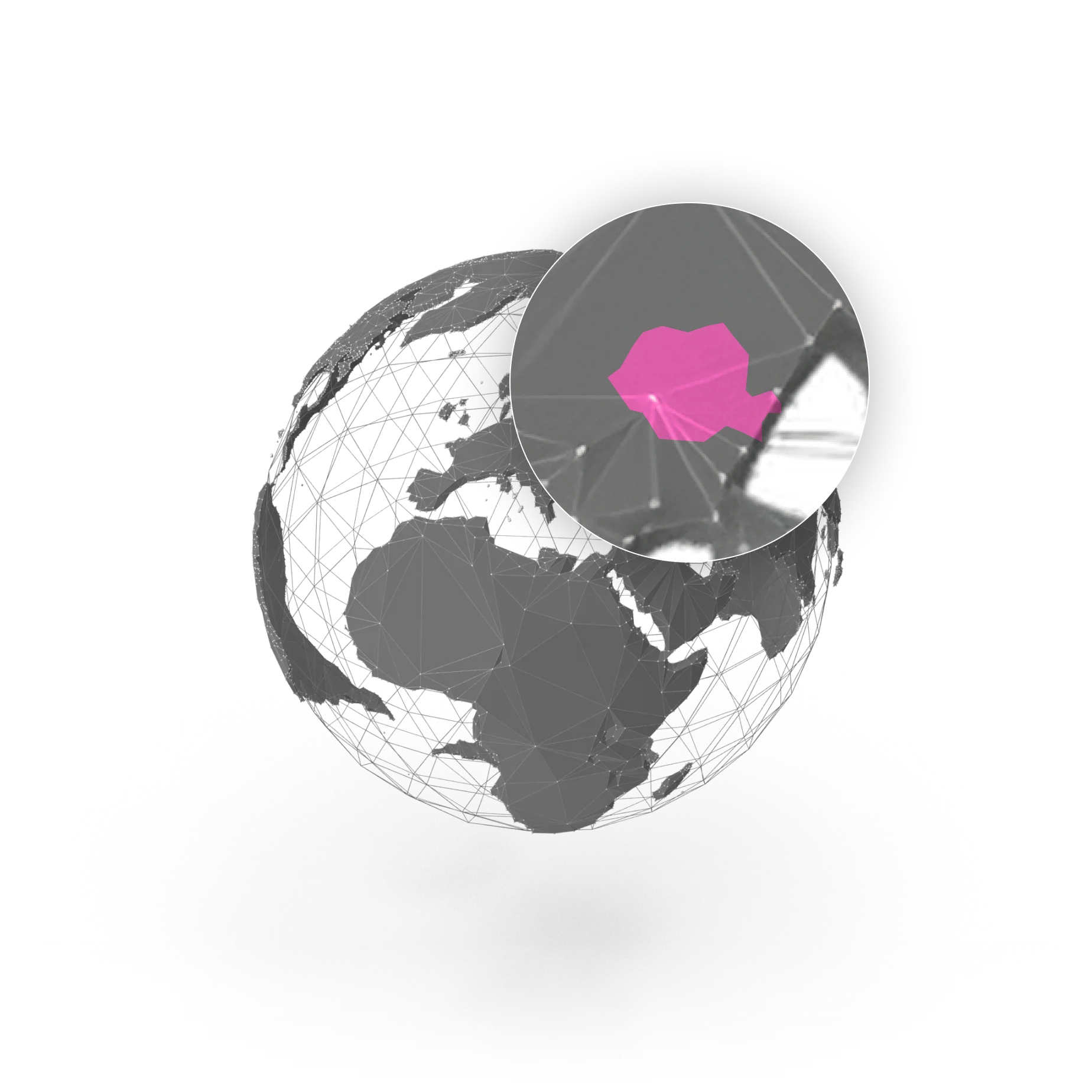 A globe illustration highlighting North America.