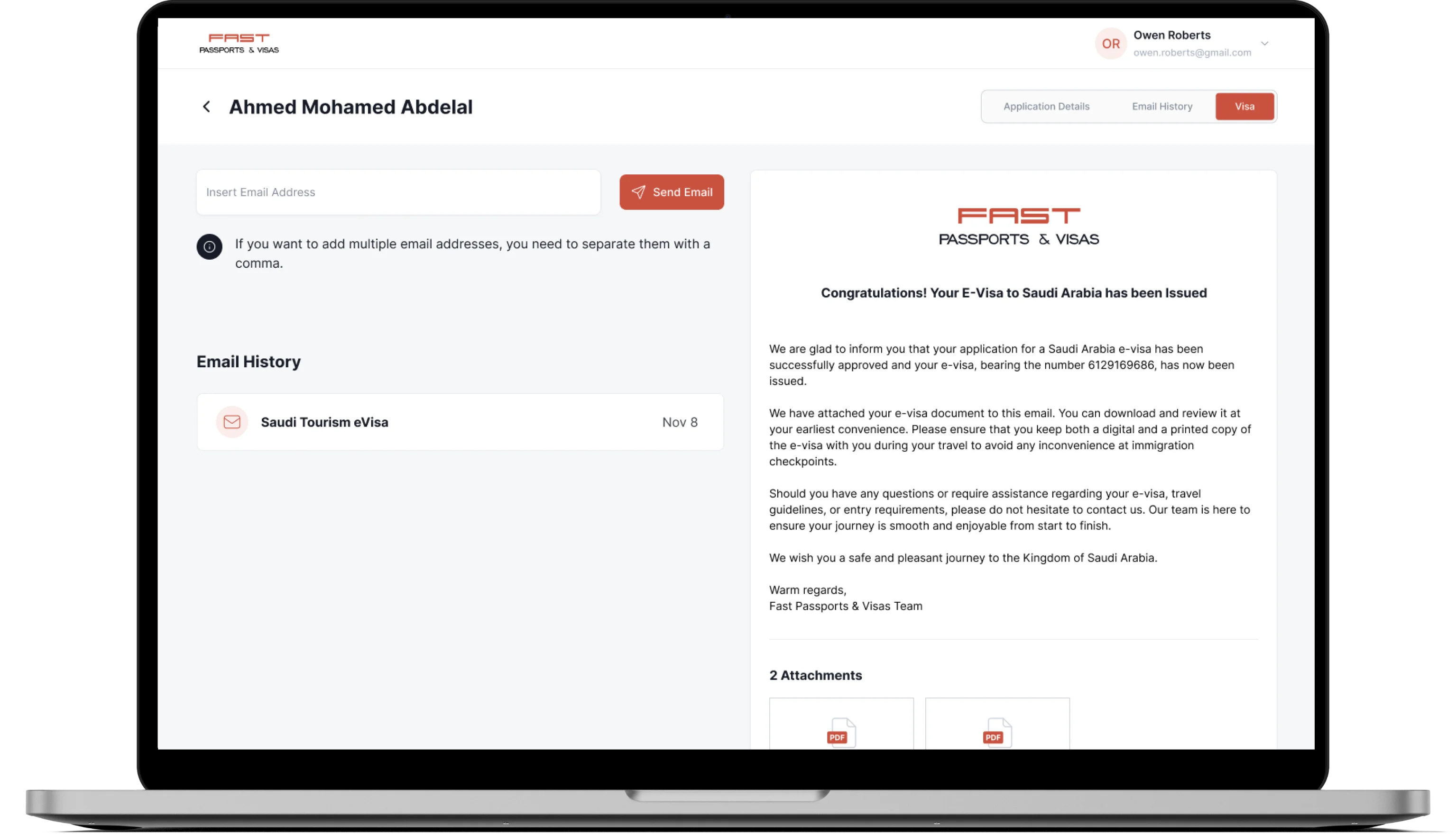 A laptop with a screen showcasing the details of an RFP.