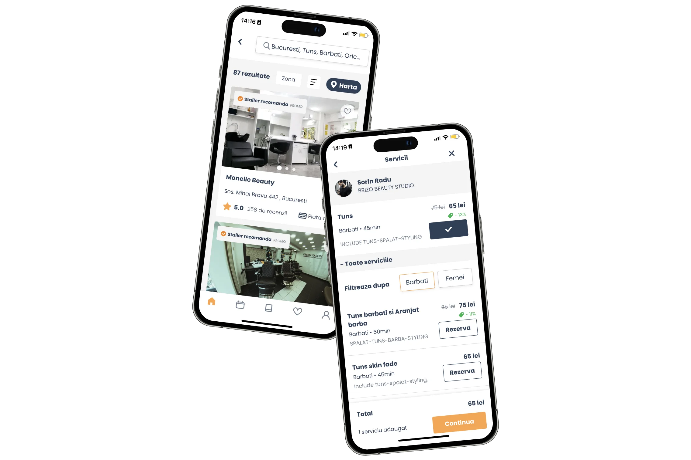 Screen with main searching feature of the platform having the products displayed on the right and a map with vendors on the left.