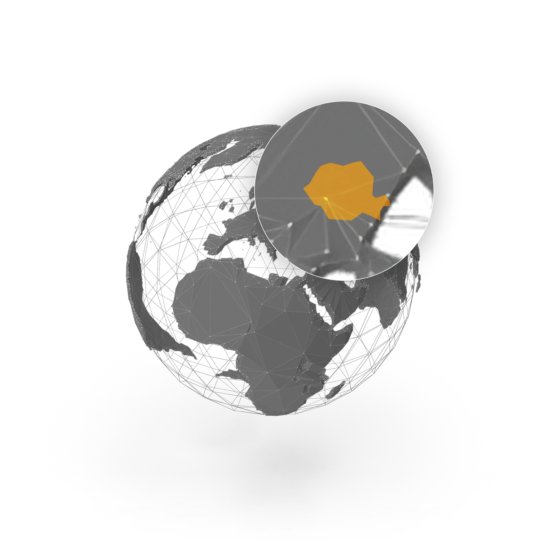 A globe illustration highlighting North America.