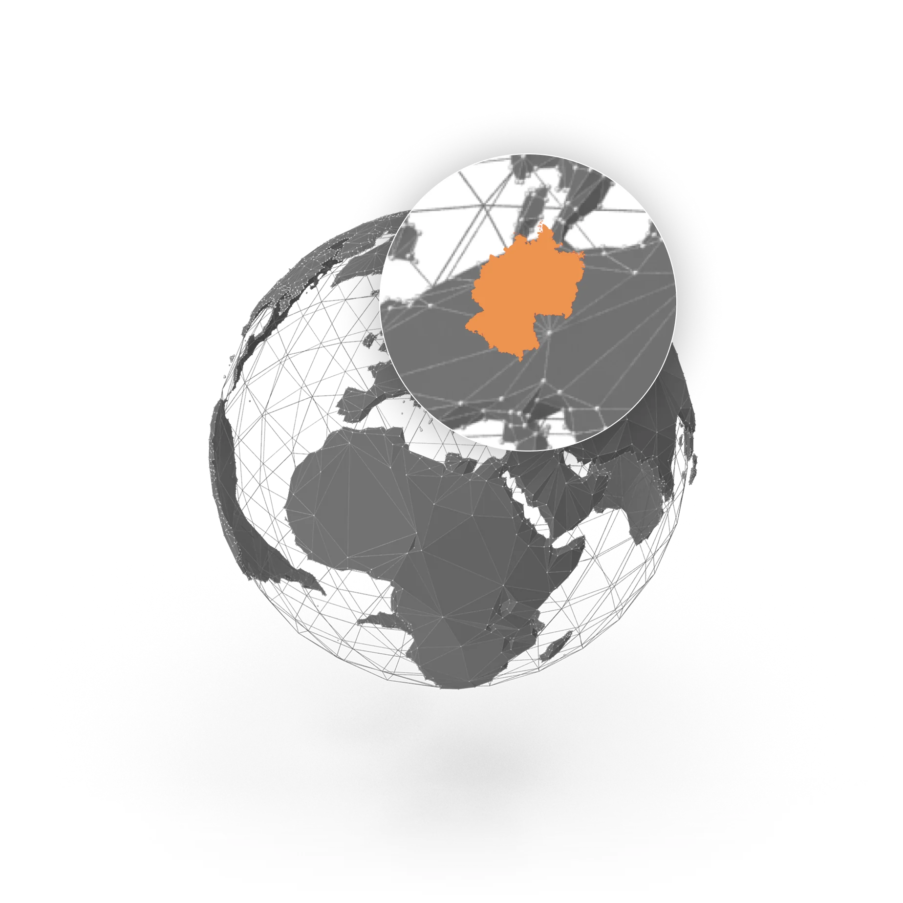 A globe illustration highlighting North America.