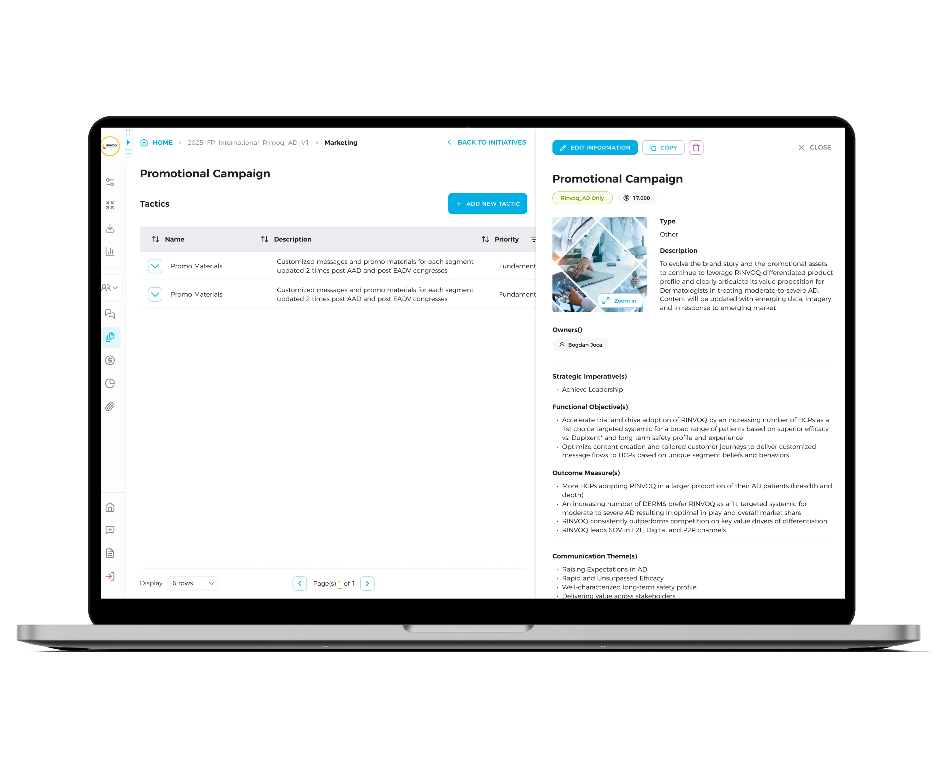 A laptop with a screen showcasing the details of an RFP.