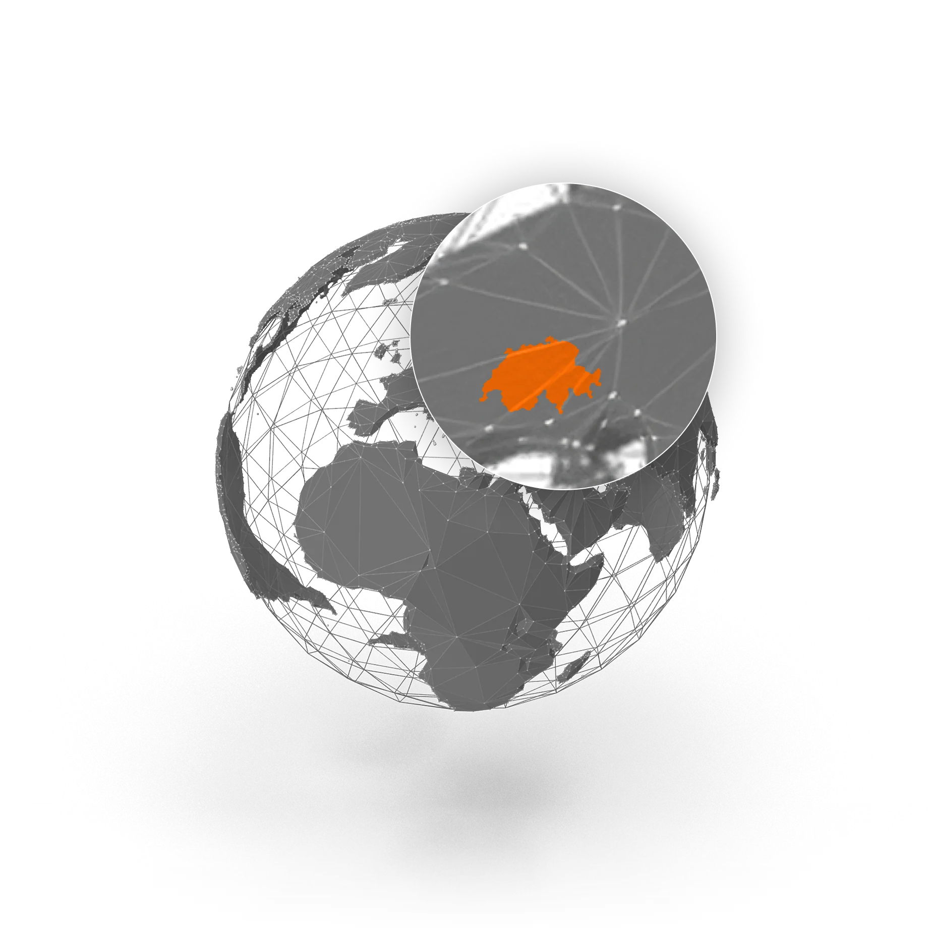 A globe illustration highlighting North America.