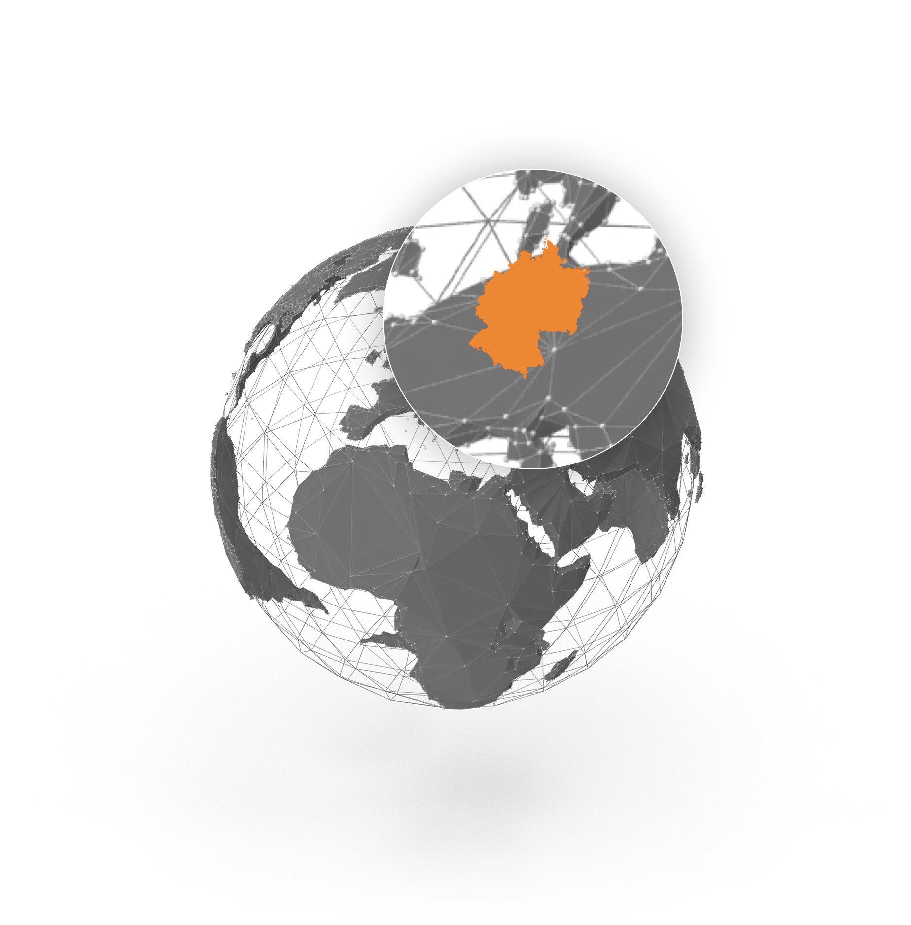 A globe illustration highlighting North America.