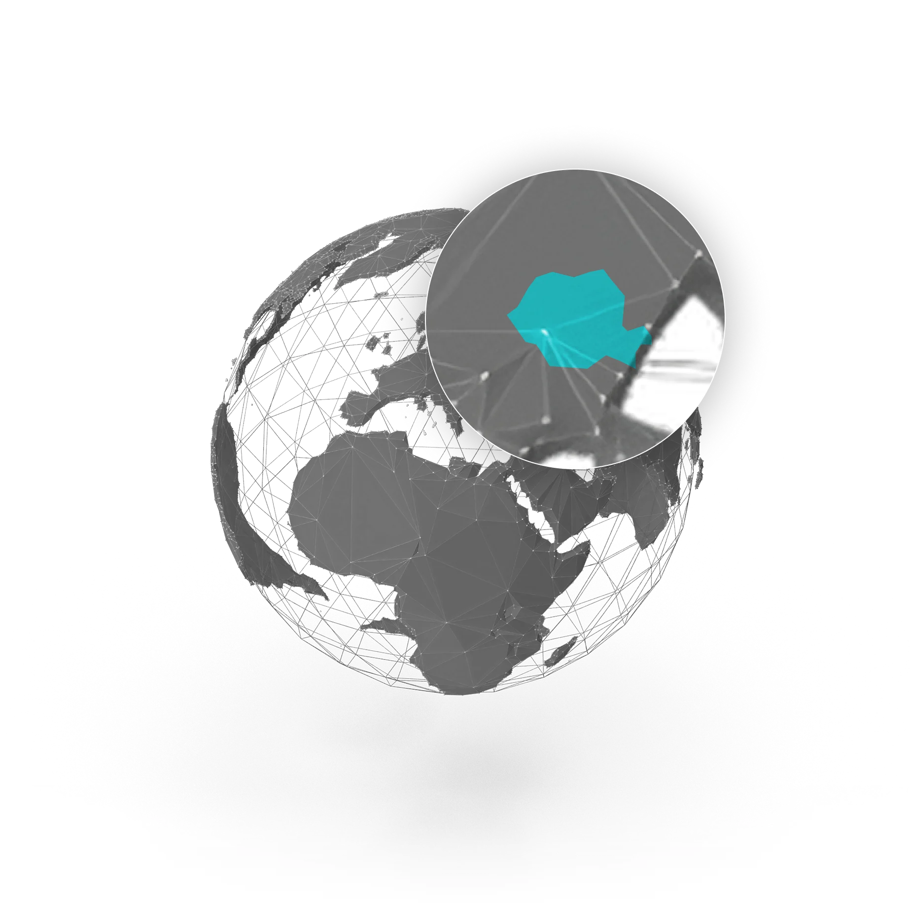 A globe illustration highlighting North America.