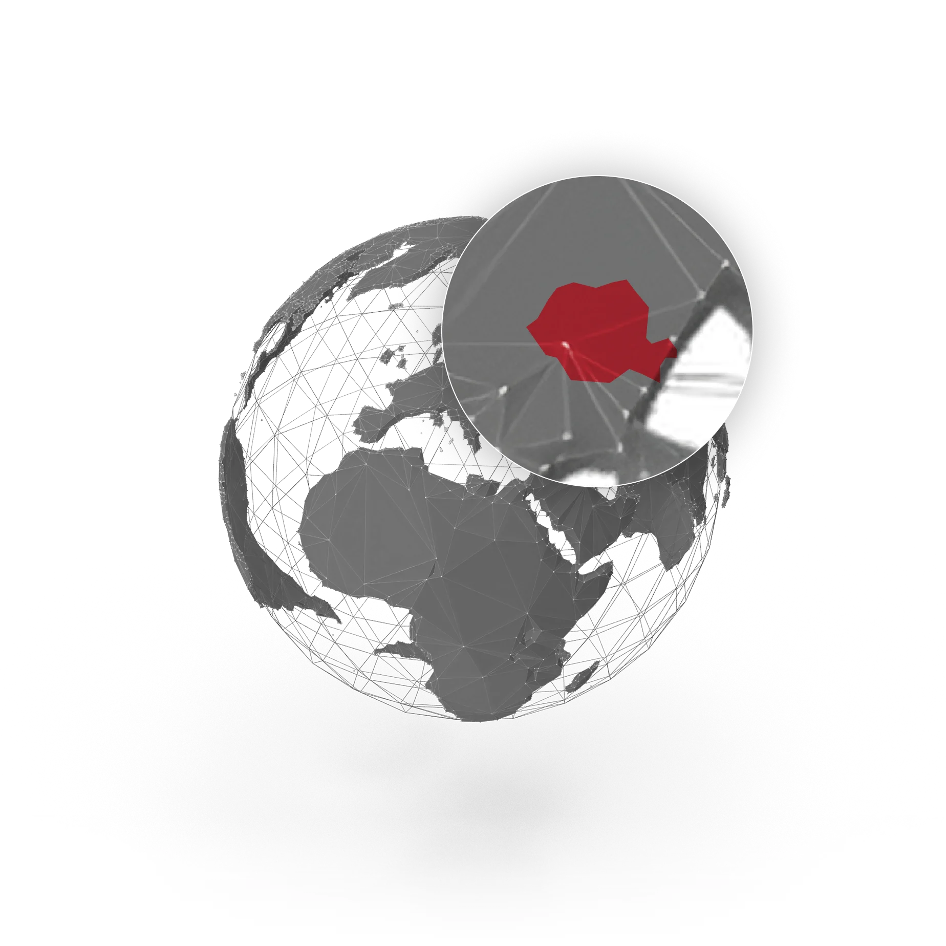 A globe illustration highlighting North America.