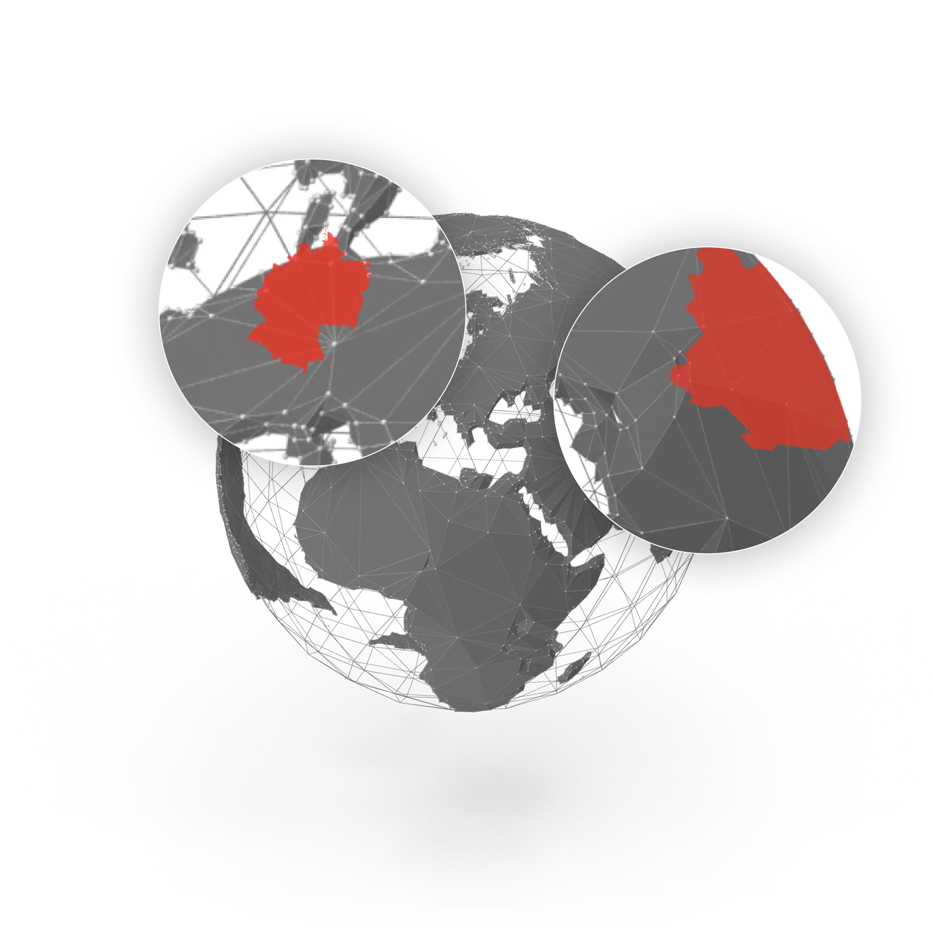 A globe illustration highlighting North America.