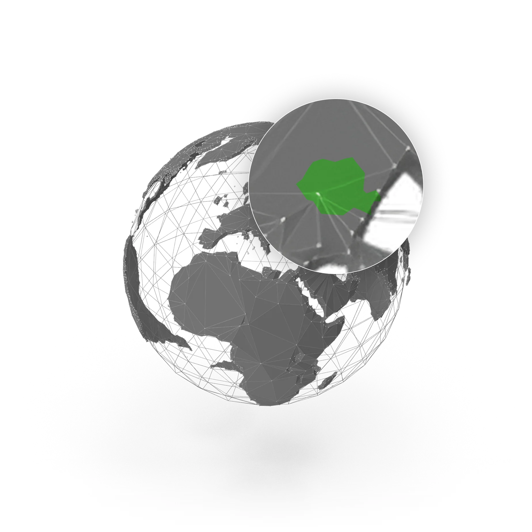 A globe illustration highlighting North America.