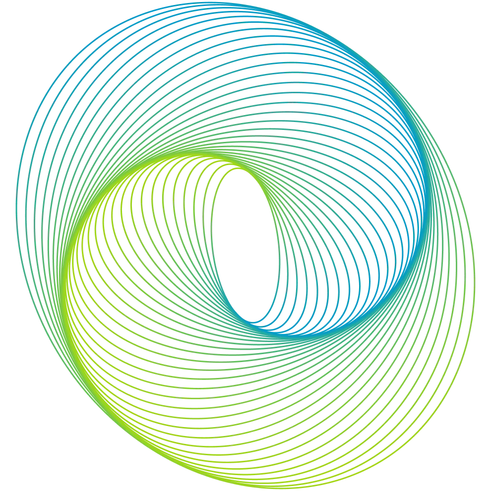 Abstract green and blue spiral wireframe illustration