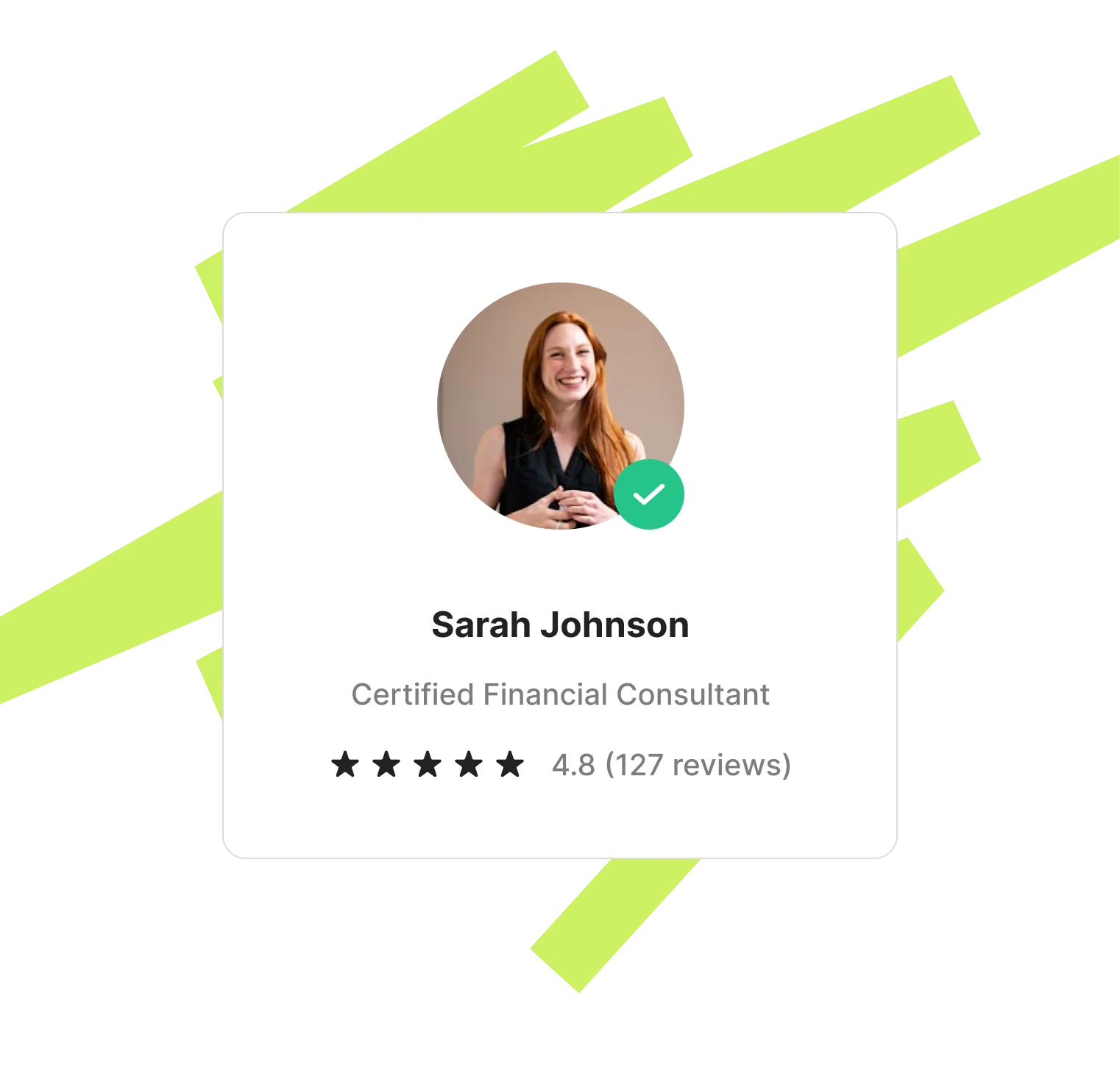 Skoop financial advisor profile card with star rating