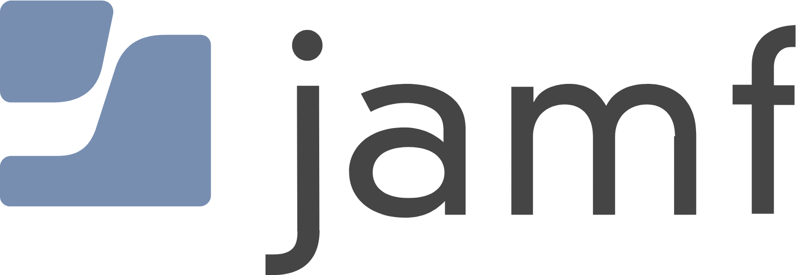 Jamf company logo with a blue stylized icon on the left and black lowercase text on the right.
