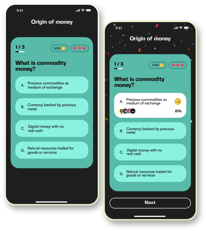 Finlit quiz screen