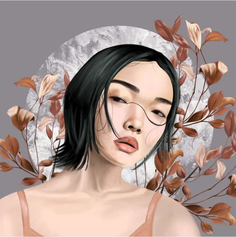 Digital painting of a girl