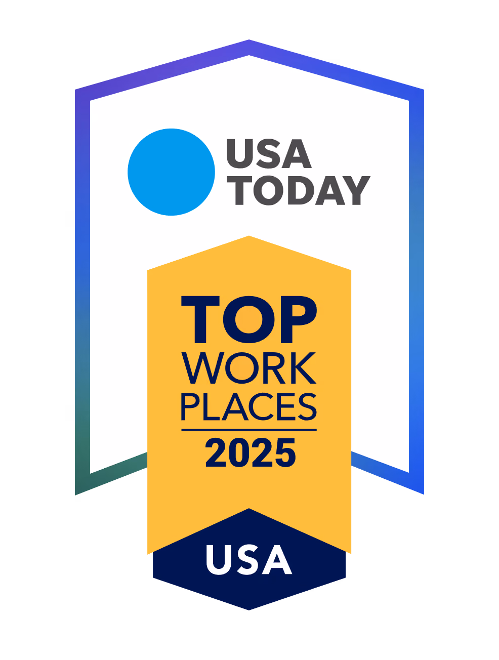 Badge: USA Today Top Work Places 2025 USA