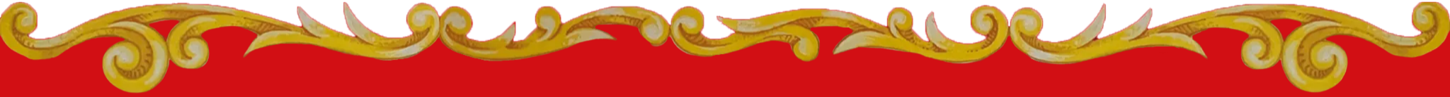 Red background with a decorative golden ornamental border along the bottom edge.
