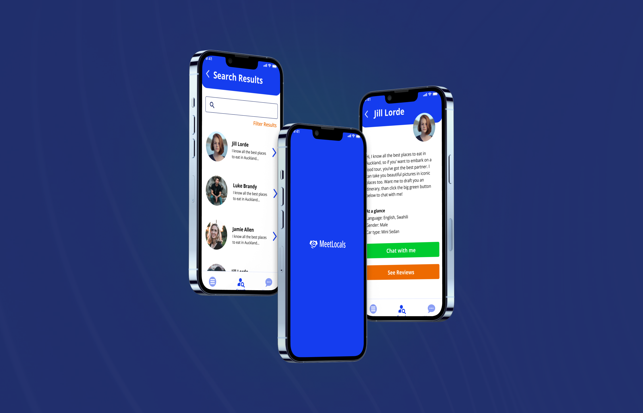 Solo travel app UI mockup